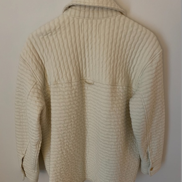 Everlane The Organic Cotton Quilted Shirt Jacket Cream Parchment M - Picture 12 of 13